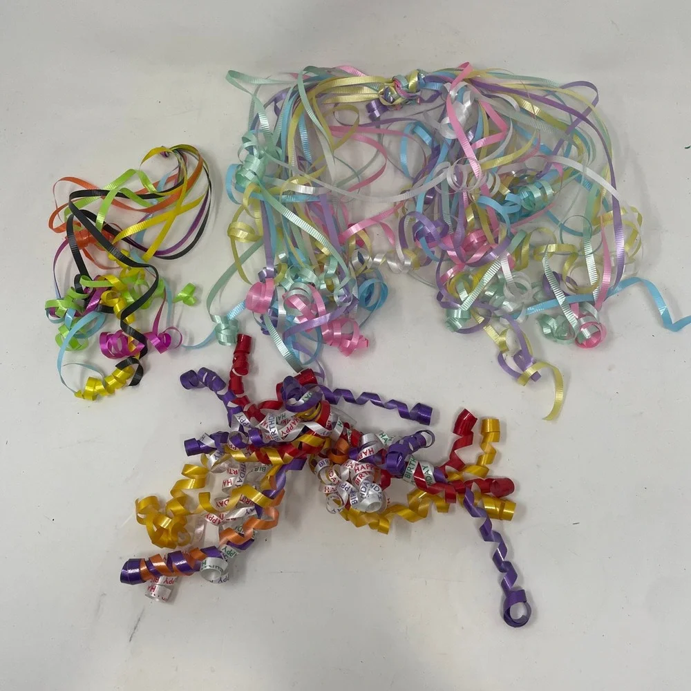 Mixed Gift Bow and Ribbon Lot Vintage 3M Sasheen Magic Pull Bows Curly‎ Ribbon